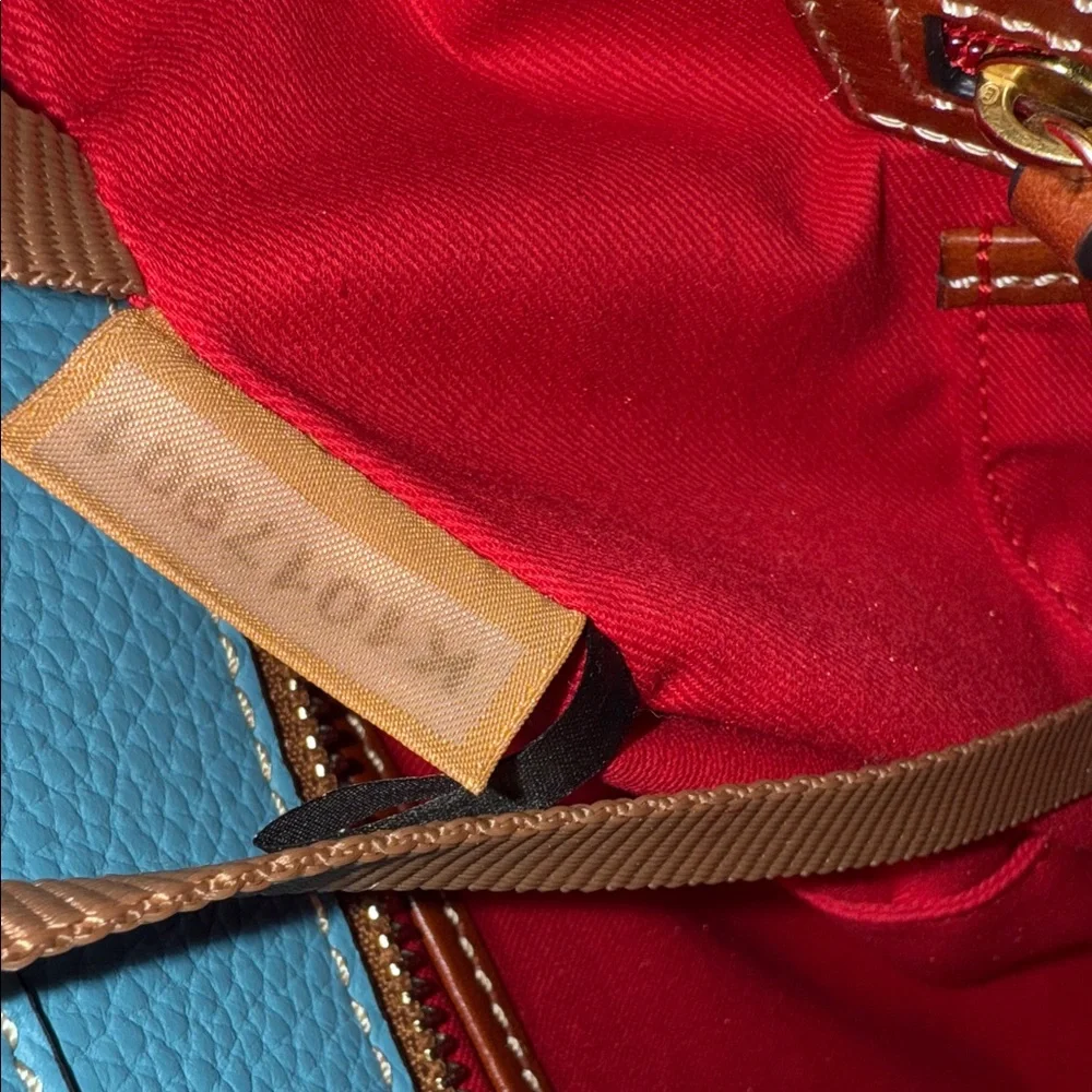 Dooney & Bourke Blue & Tan Leather Tote Bag LIKE NEW - Picture 8 of 15